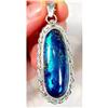  Elegance Blue Amber Sterling Pendant #899951