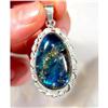 Pristine Glow of Blue Amber Sterling Pendant #899952