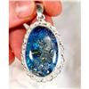 Lavish Blue Amber Sterling Pendant #899953