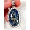 Majestic BLUE Amber Sterling Pendant #899954