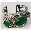 Sterling Malachite Floral Vine Cuff~87g #900132