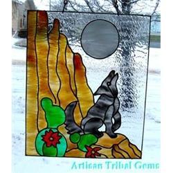 Southwestern Stained Glass Painting Free Ship #900229