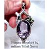 Image 1 : One of a KIND~HUGE Faceted Amethyst Sterling #900245