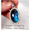 So Cool Blue Amber Sterling Pendant~16 Grams #900248