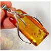 Stunning Cognac Baltic Amber Sterling Pendant #900399
