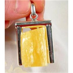 Exceptional BUTTER Baltic Amber Sterling #900400