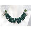 Green Onyx Amber Gemstone Silver Choker #900434