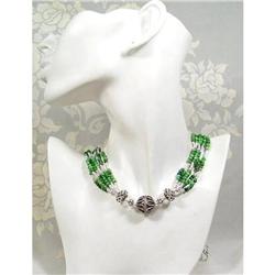 Tibetan Turquoise Sterling Multi Strand Choker #900489