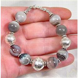 Rare Tribal Silver Agate Bracelet~Eye of the #900498
