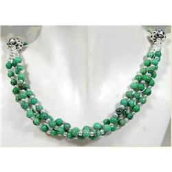 Tibetan turquoise Enhanced Sterling Necklace #900500