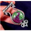 Image 1 : Dramatic Ruby Zoisite in Mughal Sterling #900543