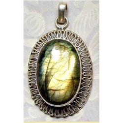 WOW~Natural Golden Fire Labradorite pendant  #900566