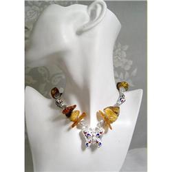 Finest Thai Silver~Baltic amber Choker~73.3gm  #900570