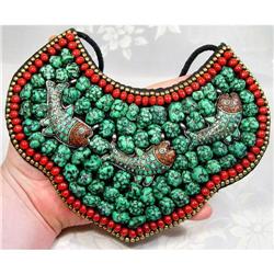 Tibetan Ritual Bib Necklace~346G FREE Shipping #900588