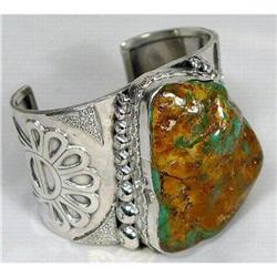Turquoise Silver Cuff~126grams~FREE Shipping #900592