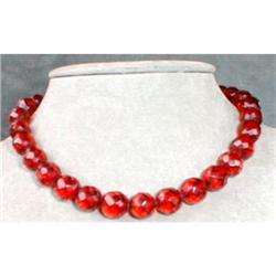 CHERRY Amber Choker Faceted Beads ANTIQUE #900615