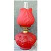 Miniature TULIP Oil LAMP RED Satin Glass #900699