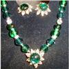 Image 1 : DeMARIO Green Necklace and Earring SET VINTAGE #900846