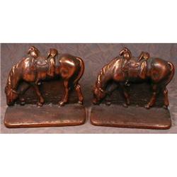 Riderless Horse BOOKENDS Bronzed finish VINTAGE #900880