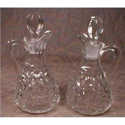 Fostoria AMERICAN Cruets PAIR Vintage #900889