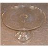 Image 1 : Cake STAND Pressed GLASS Plate Pedestal ANTIQUE #901021