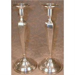 Sterling Candlesticks Peacock, Mauser ANTIQUE #901071