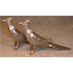Silver PHEASANT Shakers Viking Silverplate S&P #901077