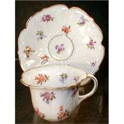 MEISSEN Cup Saucer FLOWER FORM ANTIQUE  #901080