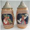 Image 1 : German Handgemall Lidded Beer Steins #901624