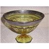Green Crystal Pedestal Bowl with S/P Rim&Base #901745