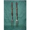 Image 1 : 2 Antique serving forks with silver handles #901959