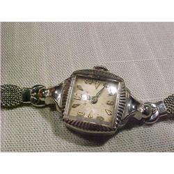 Vintage  Bulova  Swiss 10K White Gold Watch #902215