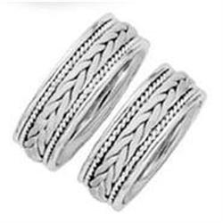 HiS & HERS platinum wedding band set of 2 7mm #902597