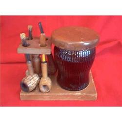 Tobacco Humidor and Pipe Stand 4 Pipes #902718