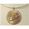 Image 1 :  14K Gold Pendant Cornucopia with Stones #902946