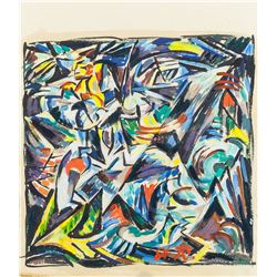 Russian Avant Garde Abstract Signed A.K. Gouache