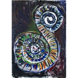 Serge Charchoune Russian Modernist Oil on Paper