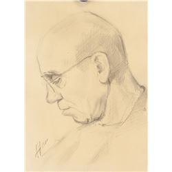 Johannes Itten Swiss Modernist Pencil on Paper