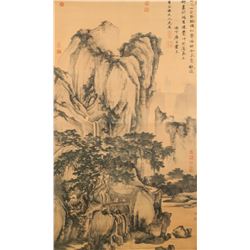 Tang Yin 1470-1524 Chinese Print Scroll