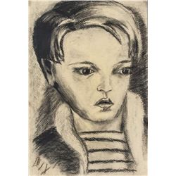 Otto Dix German Modernist Charcoal on Paper