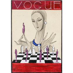Georges Lepape French Oil & Pencil Vogue 1929