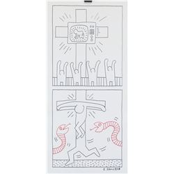 Keith Haring American Pop Mixed Media on Paper 83