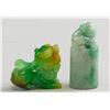 Image 2 : Two Assorted Chinese Green Jade Carved Seal & Pixi