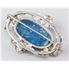 Image 3 : German Sterling Silver Oval Blue Gem Set Brooch