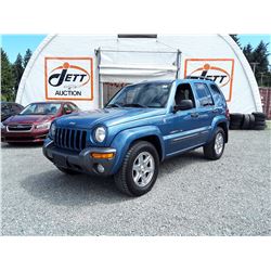 H3 --  2004 JEEP LIBERTY SPORT 4X4 , Blue , 152890  KM's