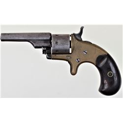 Colt Open Top .22 rim SN 4270 7 shot pocket revolver with 2 3/8" ejector less barrel blued finish an