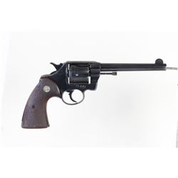 Colt New Army and Navy .38 SN 3123 double action revolver with 6" barrel showing poorly refinished b