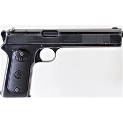 Colt 1902 .38 cal. SN 14606 semi auto 6" blued barrel and hard  rubber checkered grips, military fir