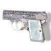 Image 1 : FN Browning Baby .25 auto SN 349082 Renaissance Model W, 90-95% factory engraving satin silver finis