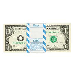Pack of (100) Consecutive 2013 $1 Federal Reserve Star Notes Dallas
